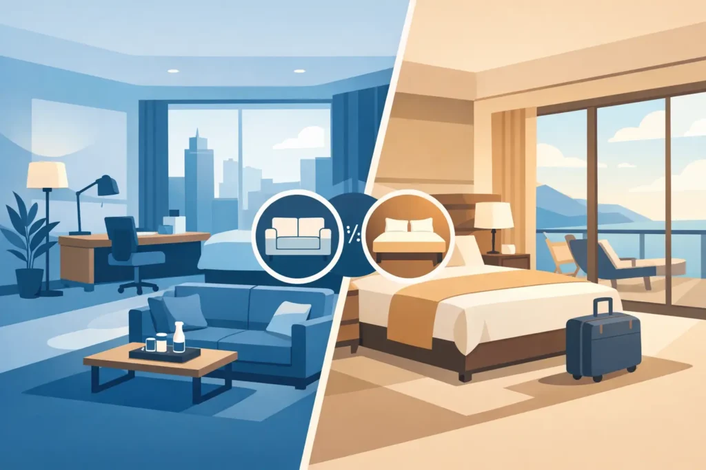 Suite ejecutiva vs habitación premium: cuál elegir
