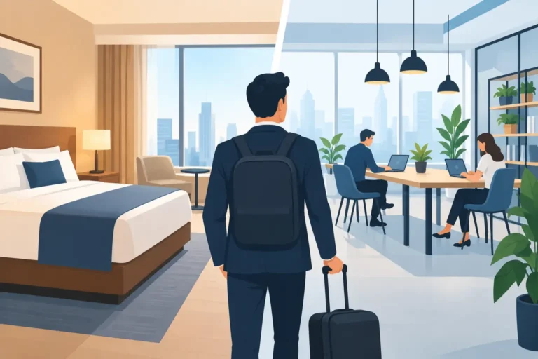 Hotel versus coworking para viajes de negocio